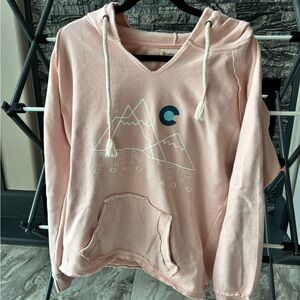 Ocean Drive Light Pink Hoodie with Mountain Graphic